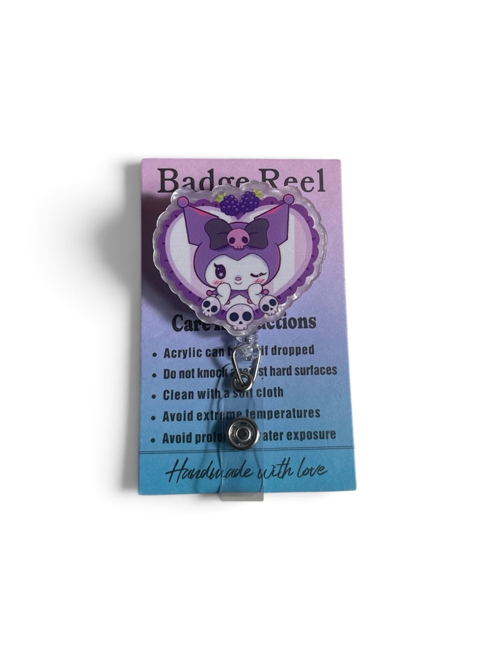 Kuromi Heart Badge Reel